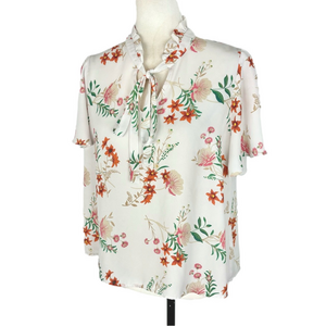 DNA off-white floral high-neck blouse